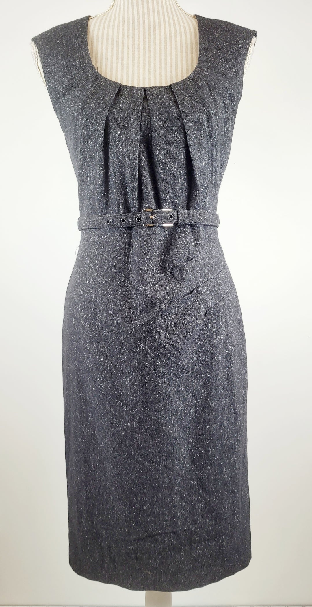LE CHATEAU CHARCOAL DRESS WITH BELT LADIES SMALL PRE-LOVED