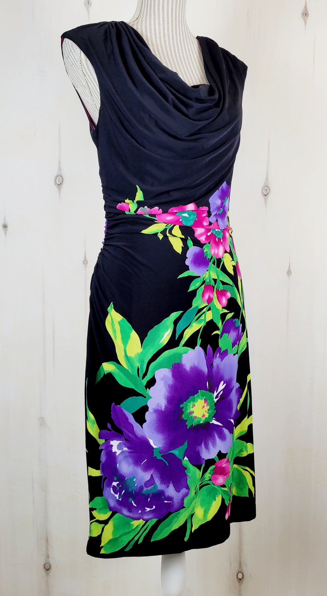 RONNI NICOLE BLACK FLORAL DRESS LADIES SIZE 10 PRE-LOVED