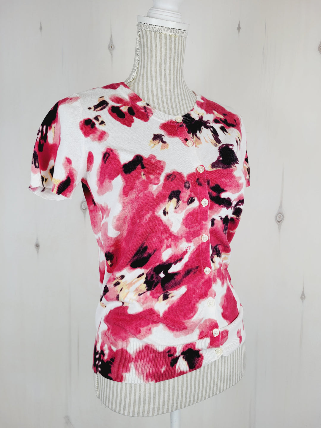 ANN TAYLOR FLORAL T SHIRT SWEATER LADIES MEDIUM PRE-LOVED