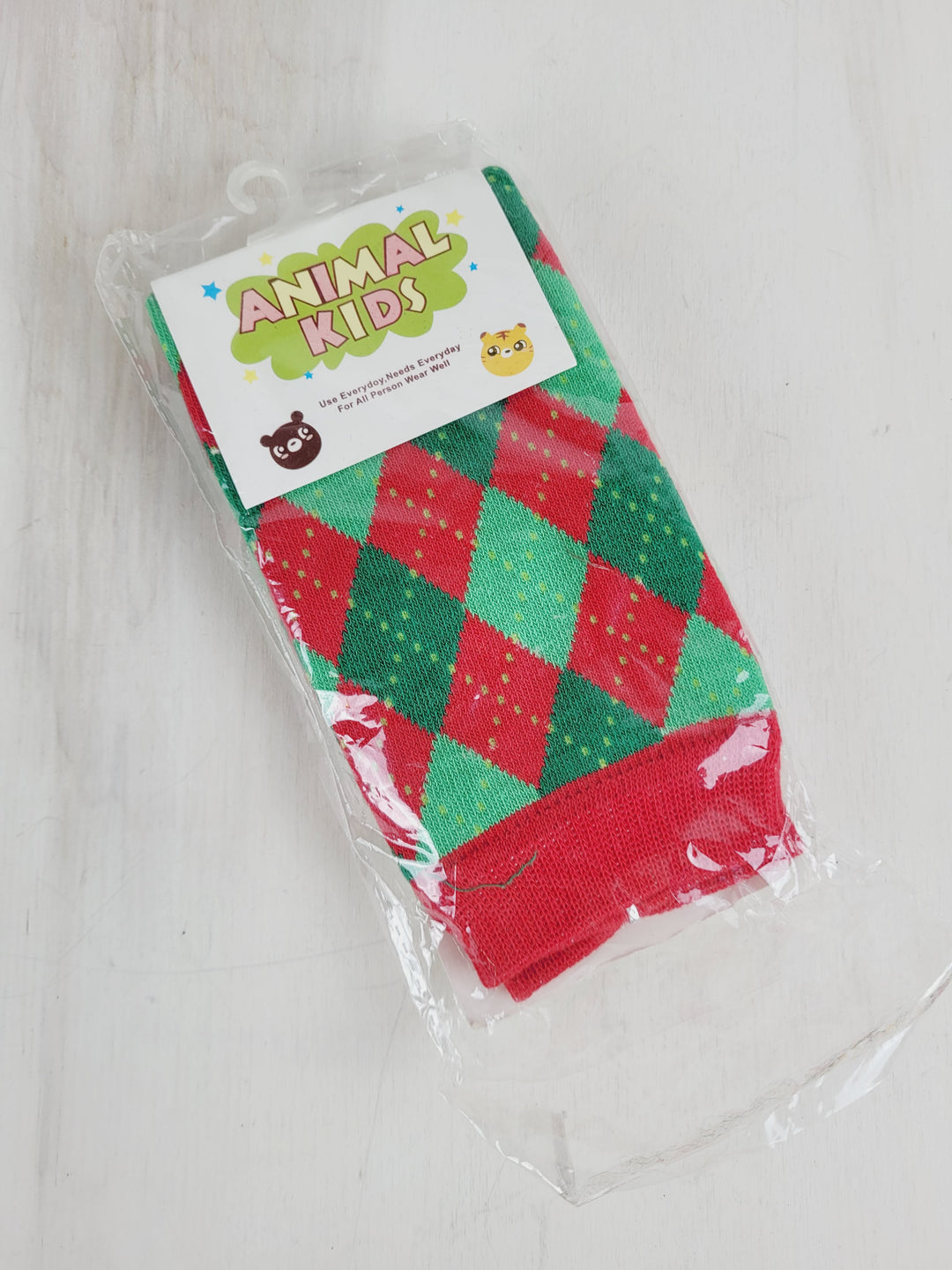 ANIMAL KIDS BABY LEGS RED ARGYLE PRE-LOVED