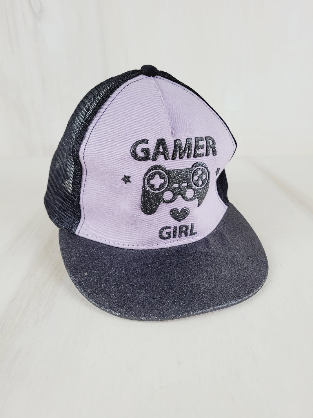 GAMER GIRL GLITTER BRIMMED HAT 7-16X PRE-LOVED
