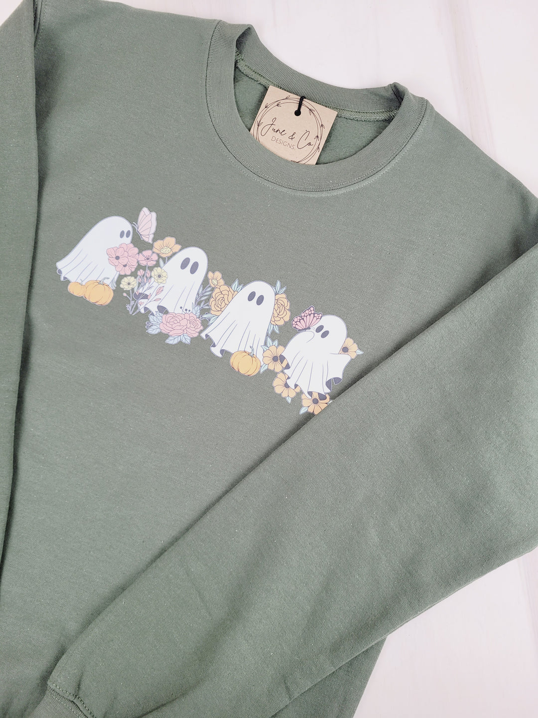 June & Co Designs, Floral Ghosts Crewneck