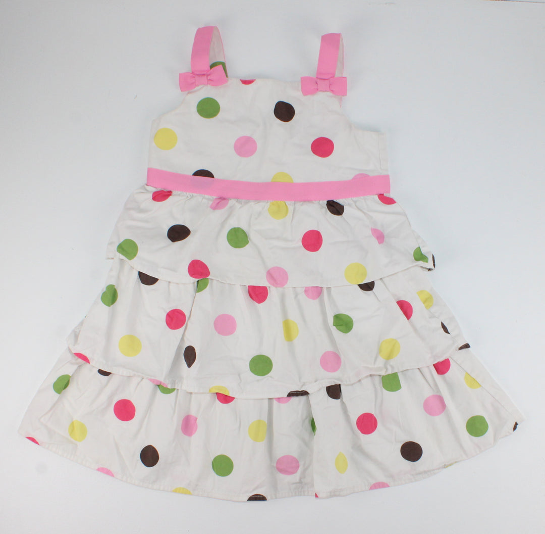GYMBOREE LAYERED POLKA DOT DRESS 6Y PRE-LOVED