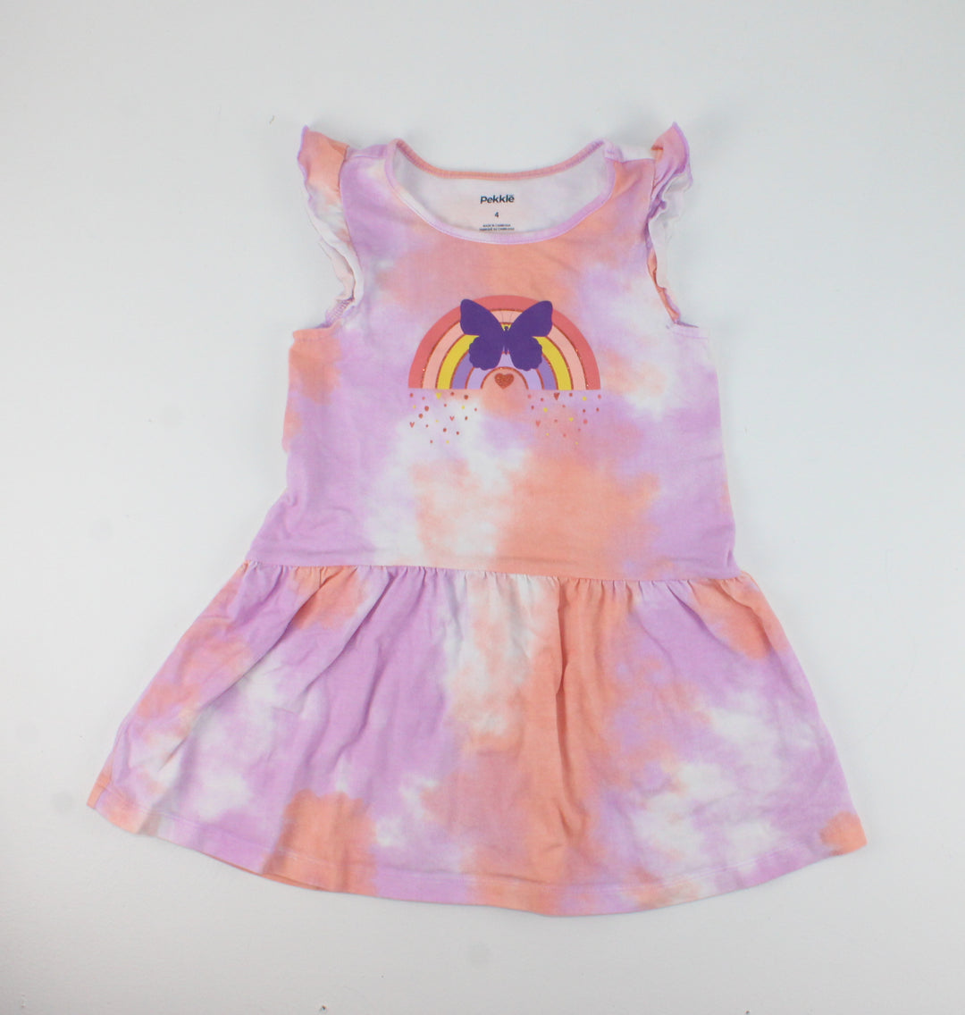 PEKKLE RAINBOW TIE DYE DRESS 5Y PRE-LOVED