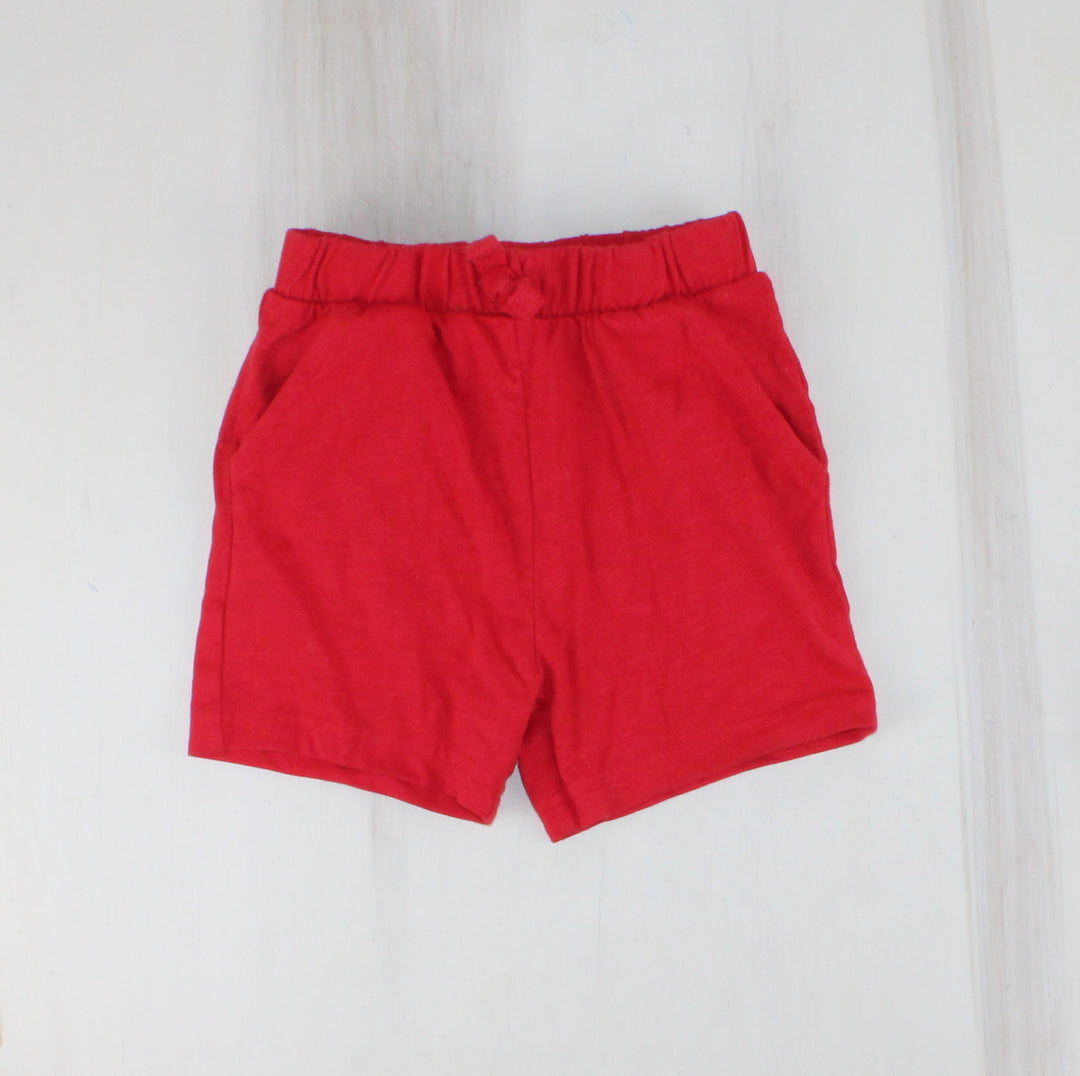 GEORGE RED COTTON SHORTS 2Y PRE-LOVED