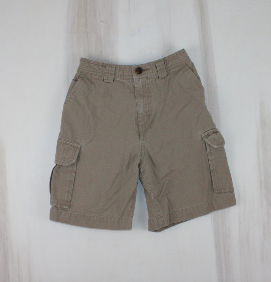 LANDS END TAN CARGO SHORTS 7Y PRE-LOVED