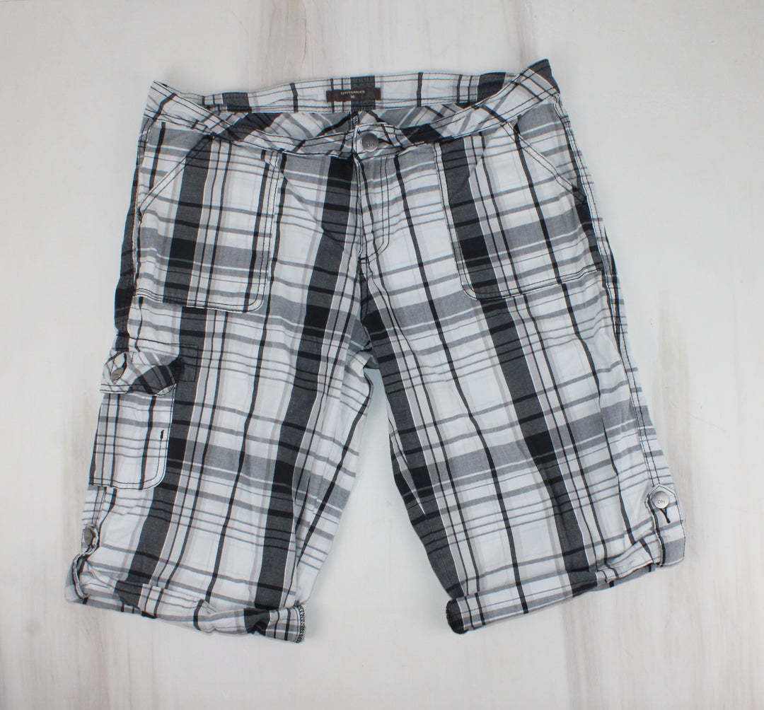 DENVER HAYES GREY PLAID SHORTS LADIES SIZE 10 PRE-LOVED