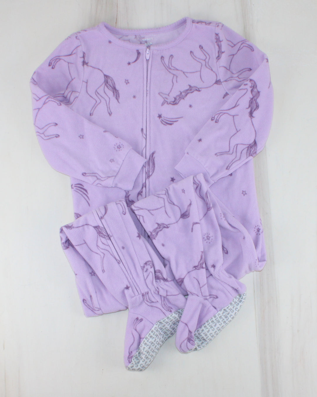 CARTERS UNICORN FOOTIES 4Y PRE-LOVED