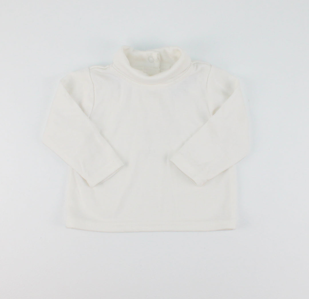 NICOLE MILLER WHITE TURTLENECK TOP 6-9M PRE-LOVED
