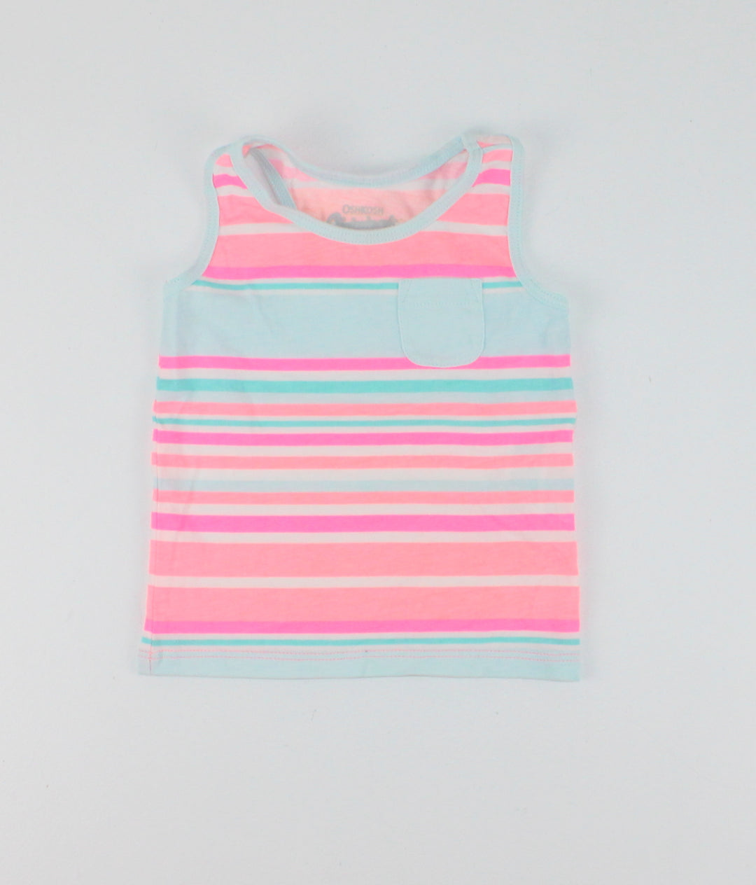 OSH KOSH NEON STRIPED TANK TOP 9M PRE-LOVED