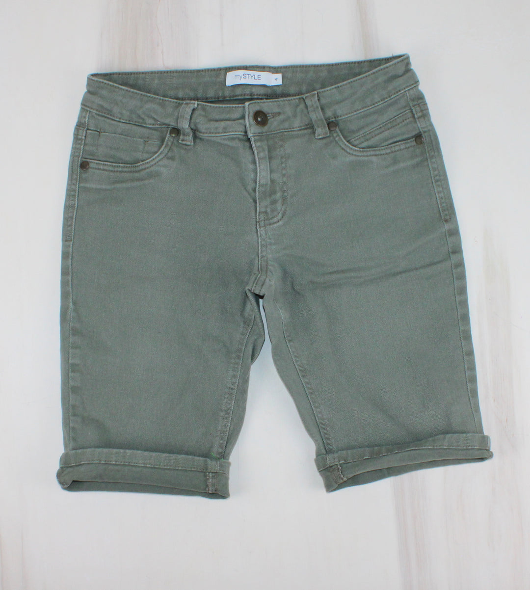 MY STYLE SAGE DENIM SHORTS LADIES SIZE 4 PRE-LOVED