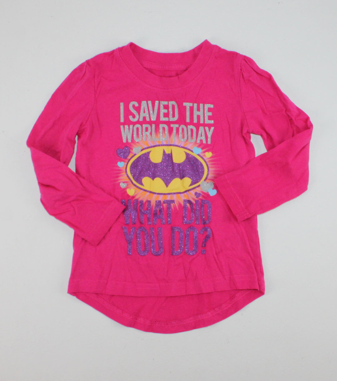 BATMAN PINK LONG SLEEVE TOP 2Y PRE-LOVED