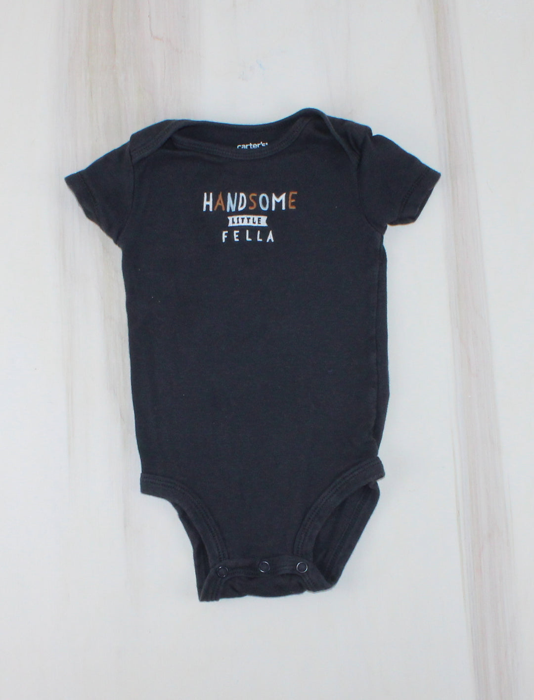 CARTERS HANDSOME LITTLE FELLA ONESIE 6M PRE-LOVED/EUC