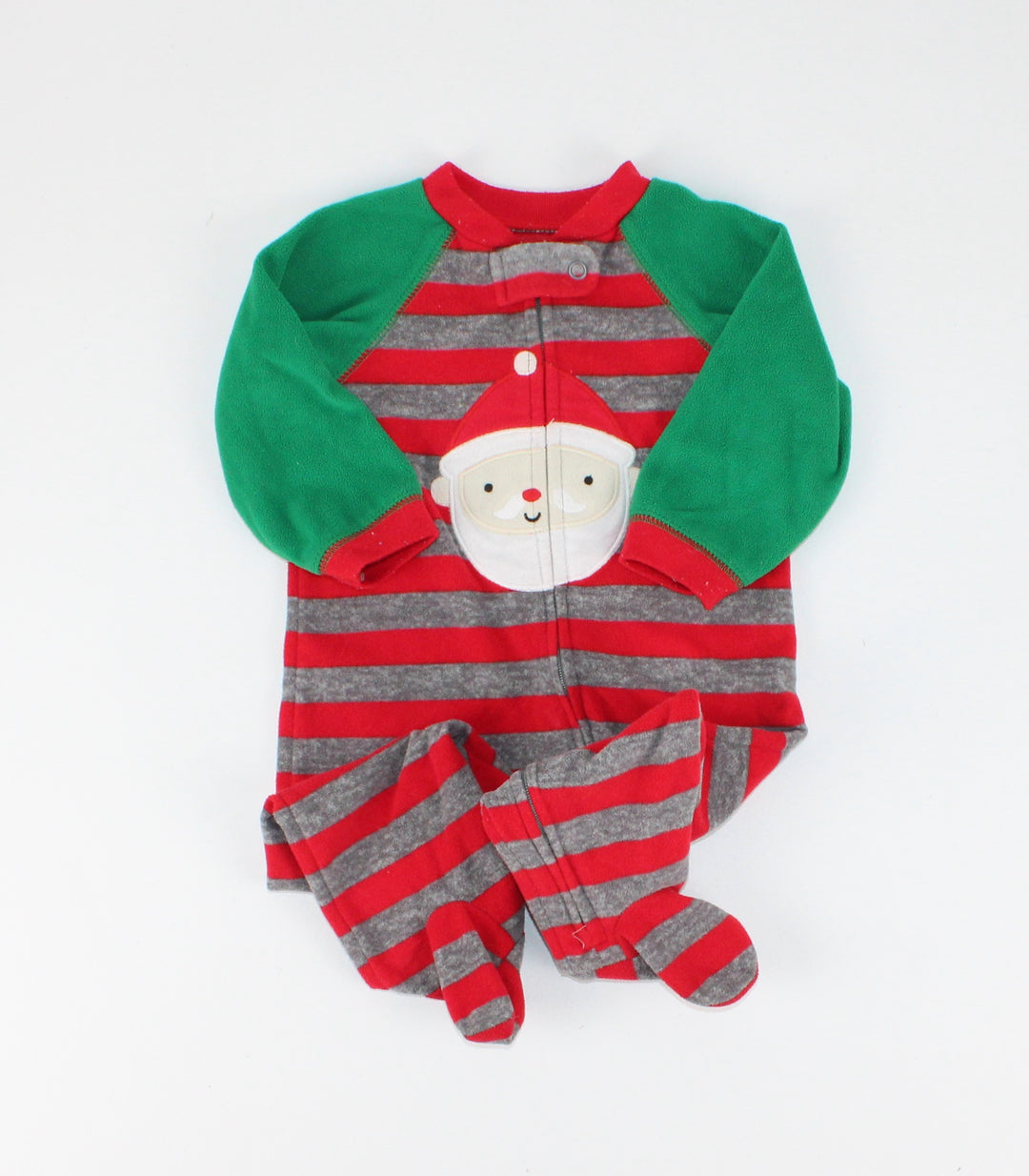 CARTERS FLEECE SANTA FOOTIES 3-6M PRE-LOVED