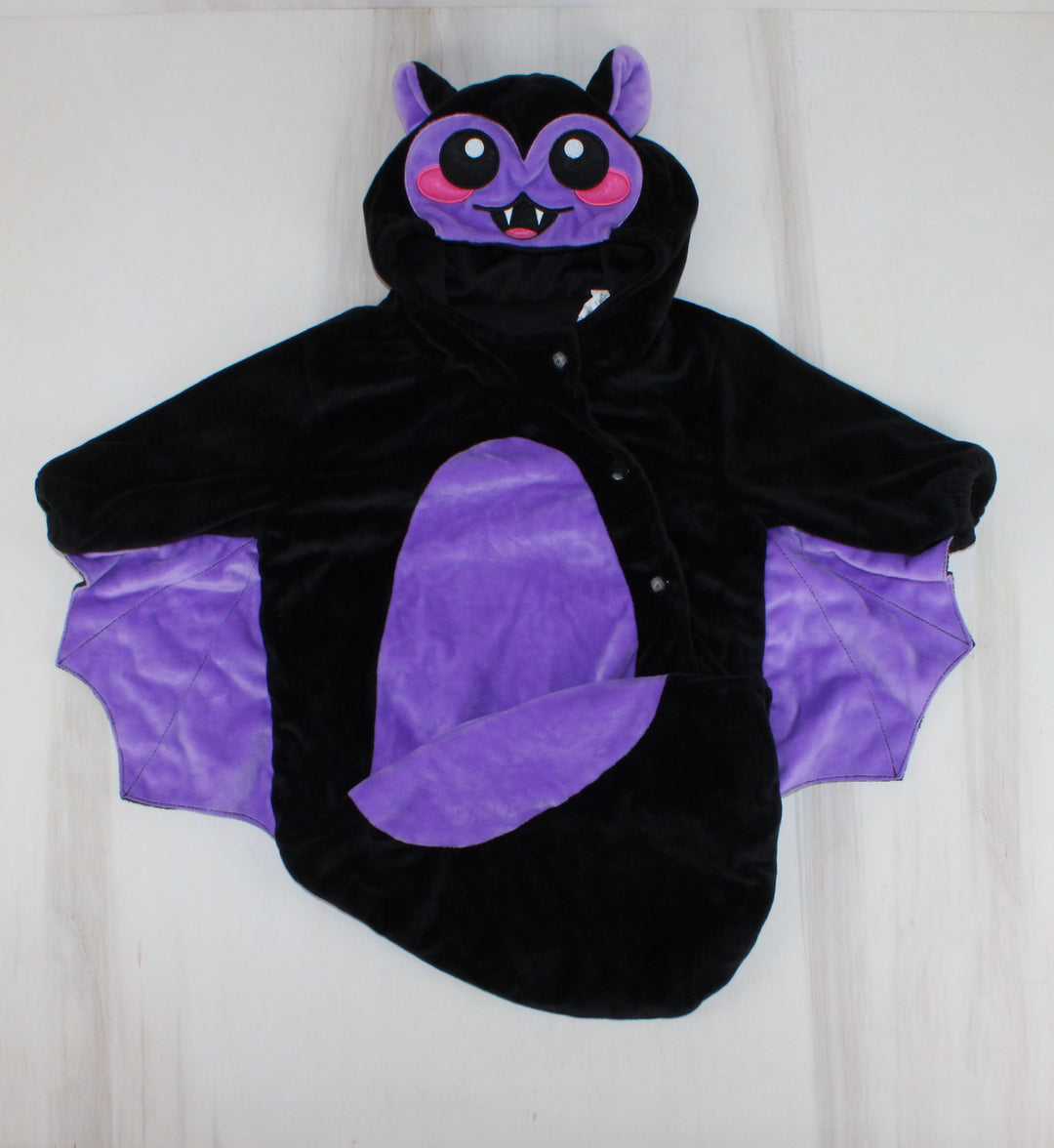 BABY BLACK/PURPLE BAT BUNTING COSTUME APPROX 3M TO 9M EUC