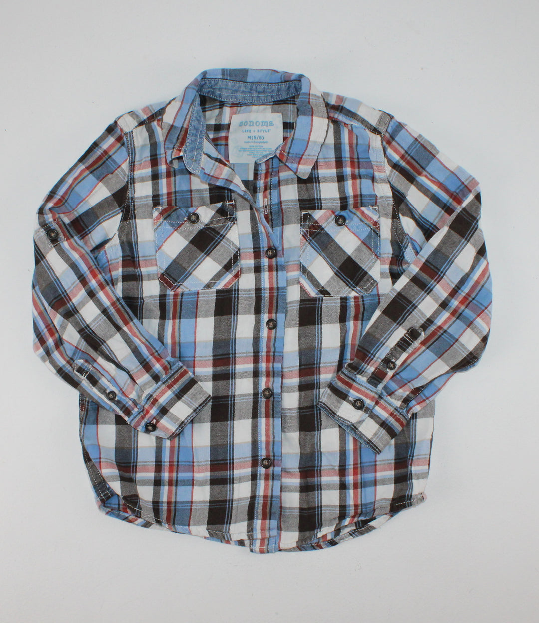SONOMA PLAID TOP 5/6Y PRE-LOVED