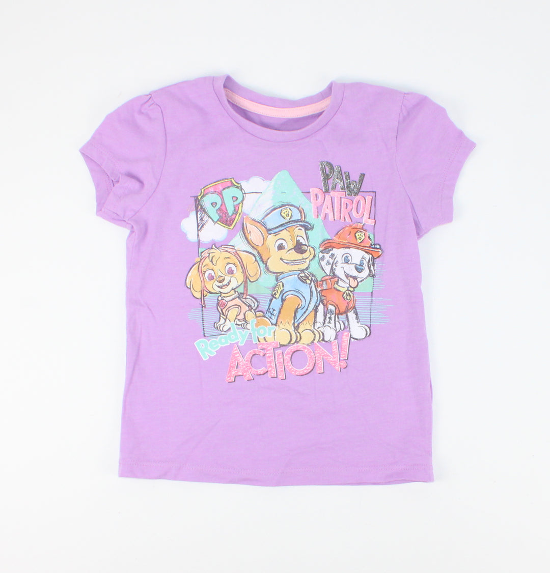 PAW PATROL LIGHT PURPLE TEE 5Y PRE-LOVED