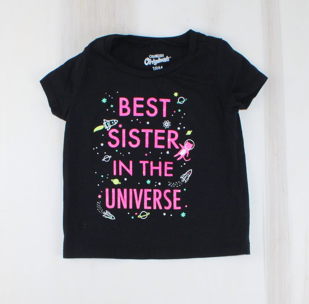 OSH KOSH BEST SISTER UNIVERSE TSHIRT 18M PRE-LOVED