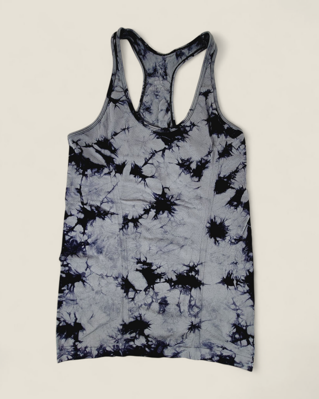 BREATHE BLACK & GREY TIE DYE RACERBACK TANK LADIES MEDIUM PRE-LOVED