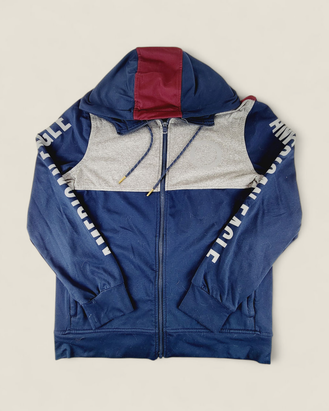 AMERICAN EAGLE BLUE & GREY HOODIE MENS SMALL PRE-LOVED