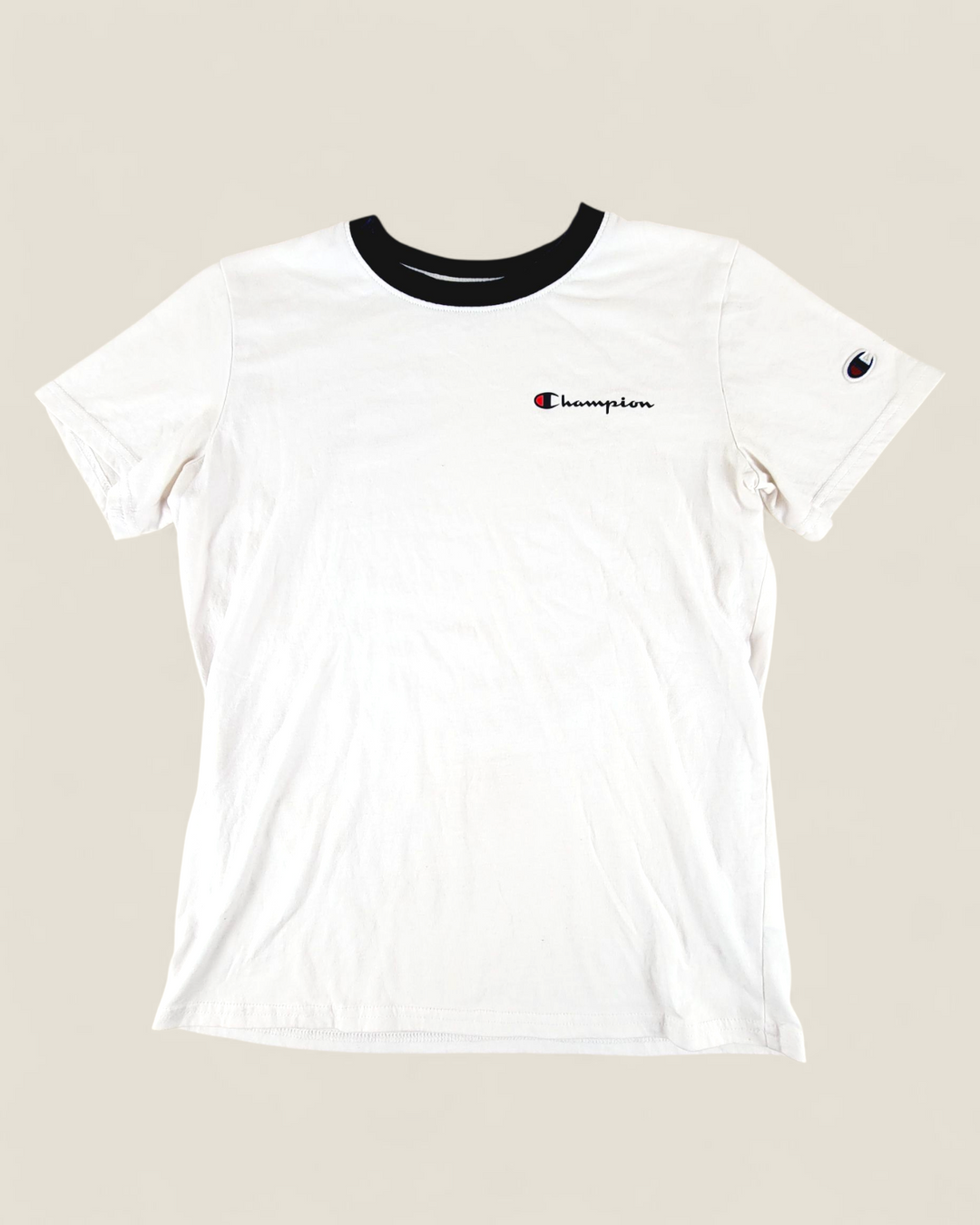 CHAMPION ATHLETIC WEAR WHITE TEE YOUTH LARGE PRE-LOVED