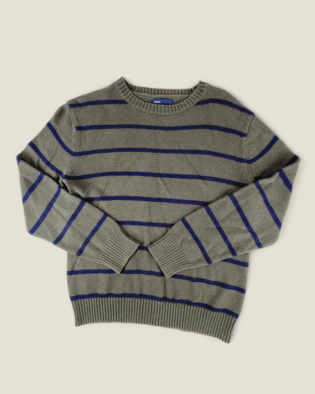 GAP KIDS GREEN STRIPED SWEATER BOYS 10Y PRE-LOVED