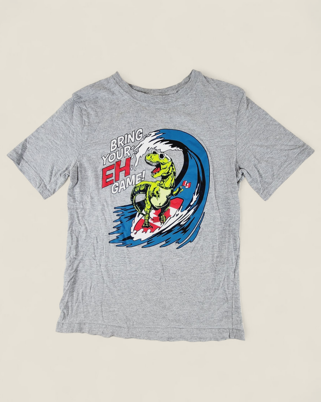 CANADIAN SURFING DINO TEE BOYS 10-12Y PRE-LOVED