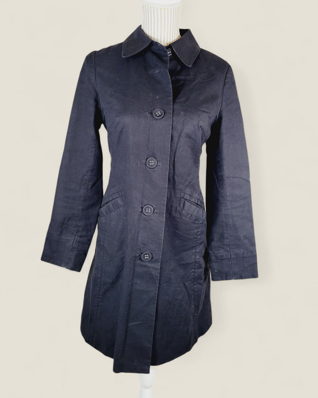 H&M BLACK FALL/SPRING COAT LADIES SIZE 8 PRE-LOVED