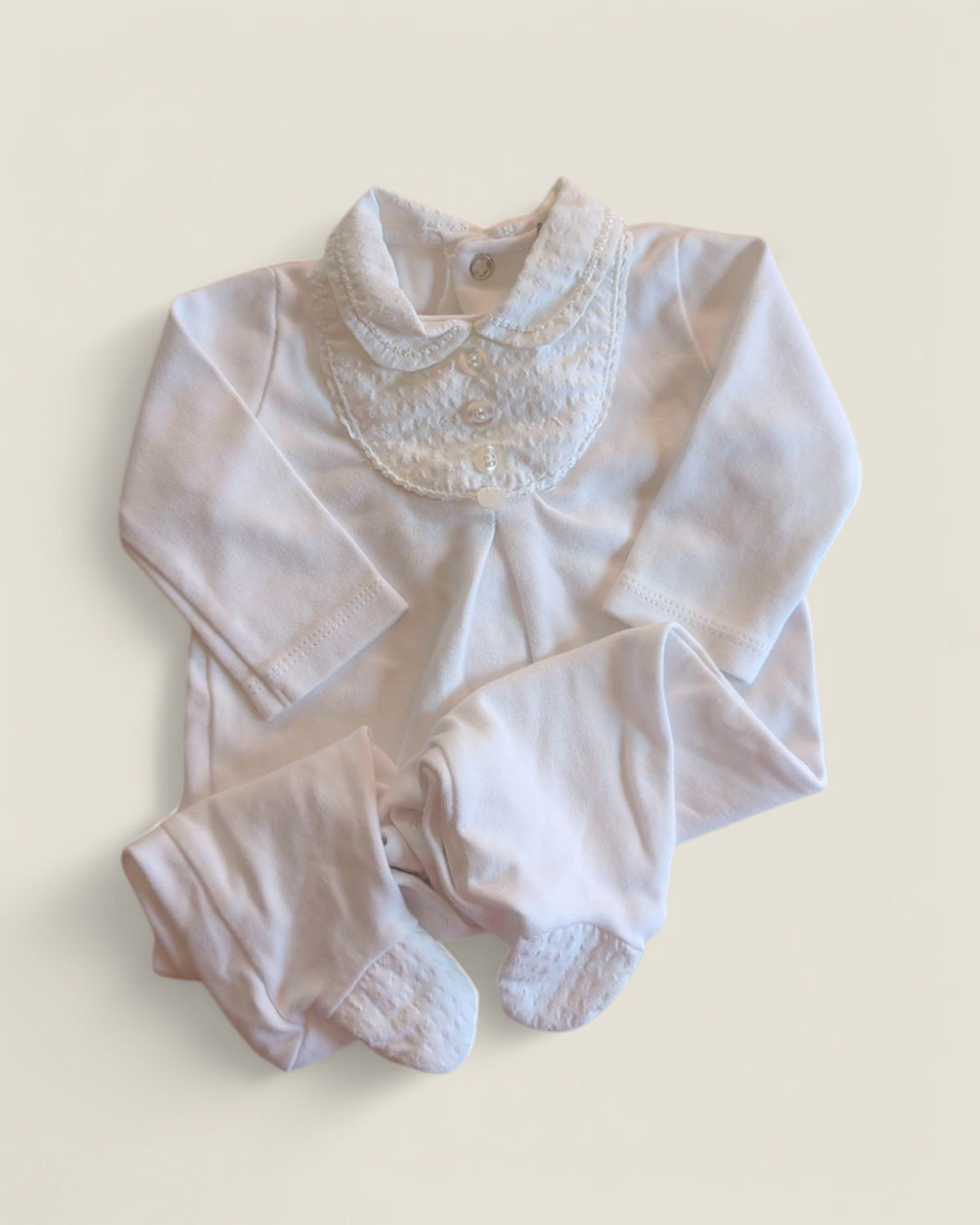 BLUES BABY WHITE CLASSIC COLLARED ONE PIECE 1M PRE-LOVED