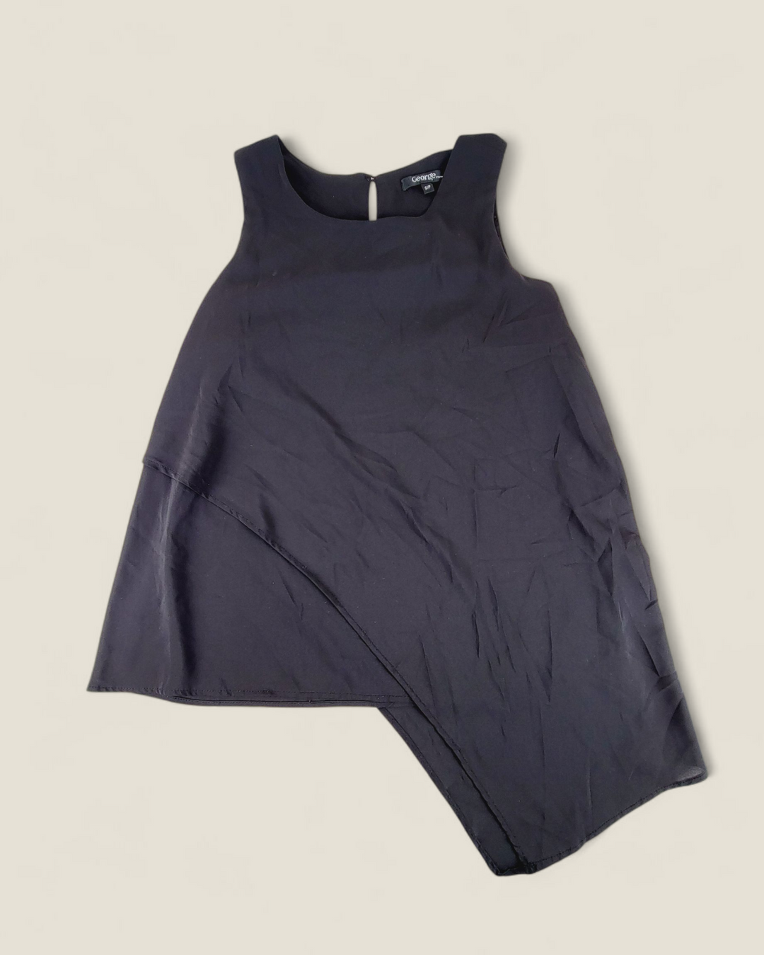 GEORGE BLACK ASYMMETRIC TOP LADIES SMALL PRE-LOVED