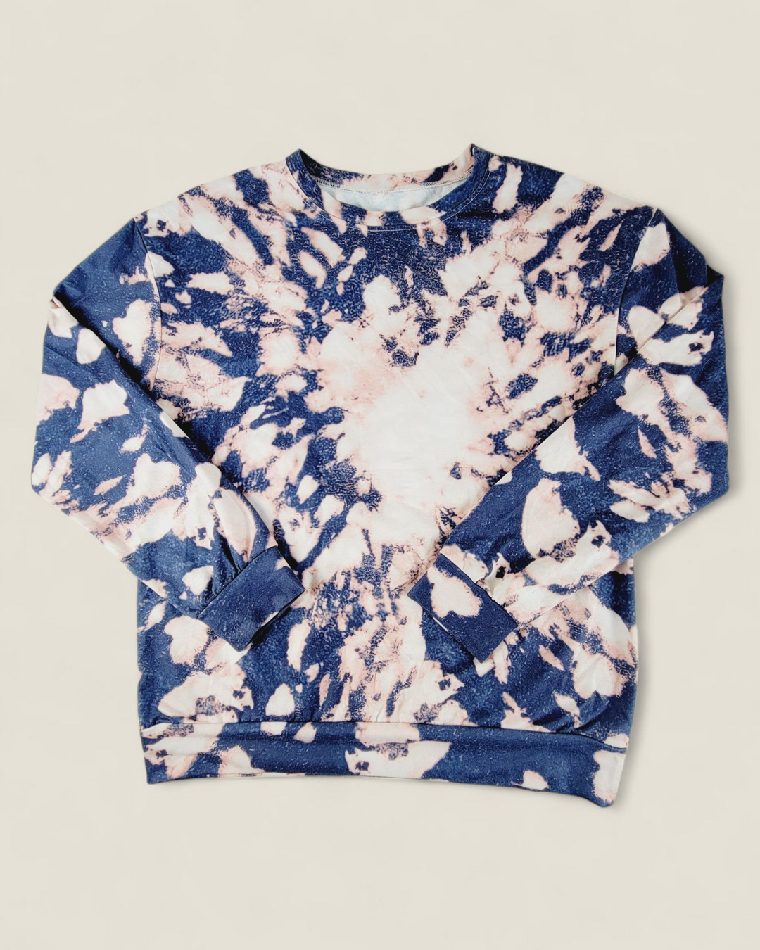 BLUE & PINK TYE DYE CREWNECK LADIES APPROX LARGE PRE-LOVED