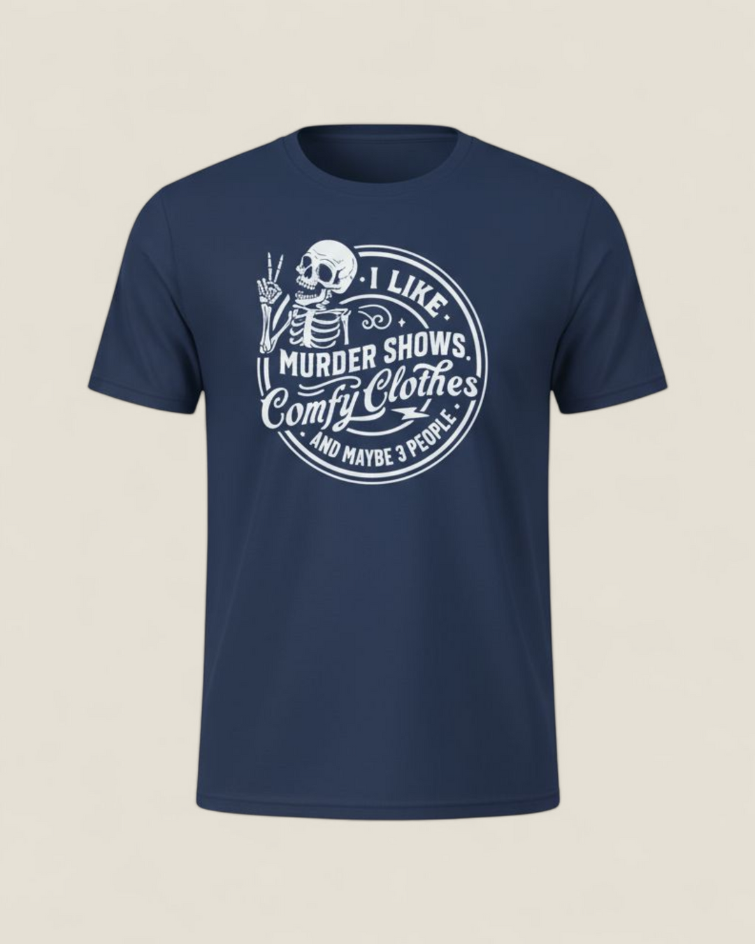 June & Co Designs, Murder Shows Comfy Clothes Navy Tee