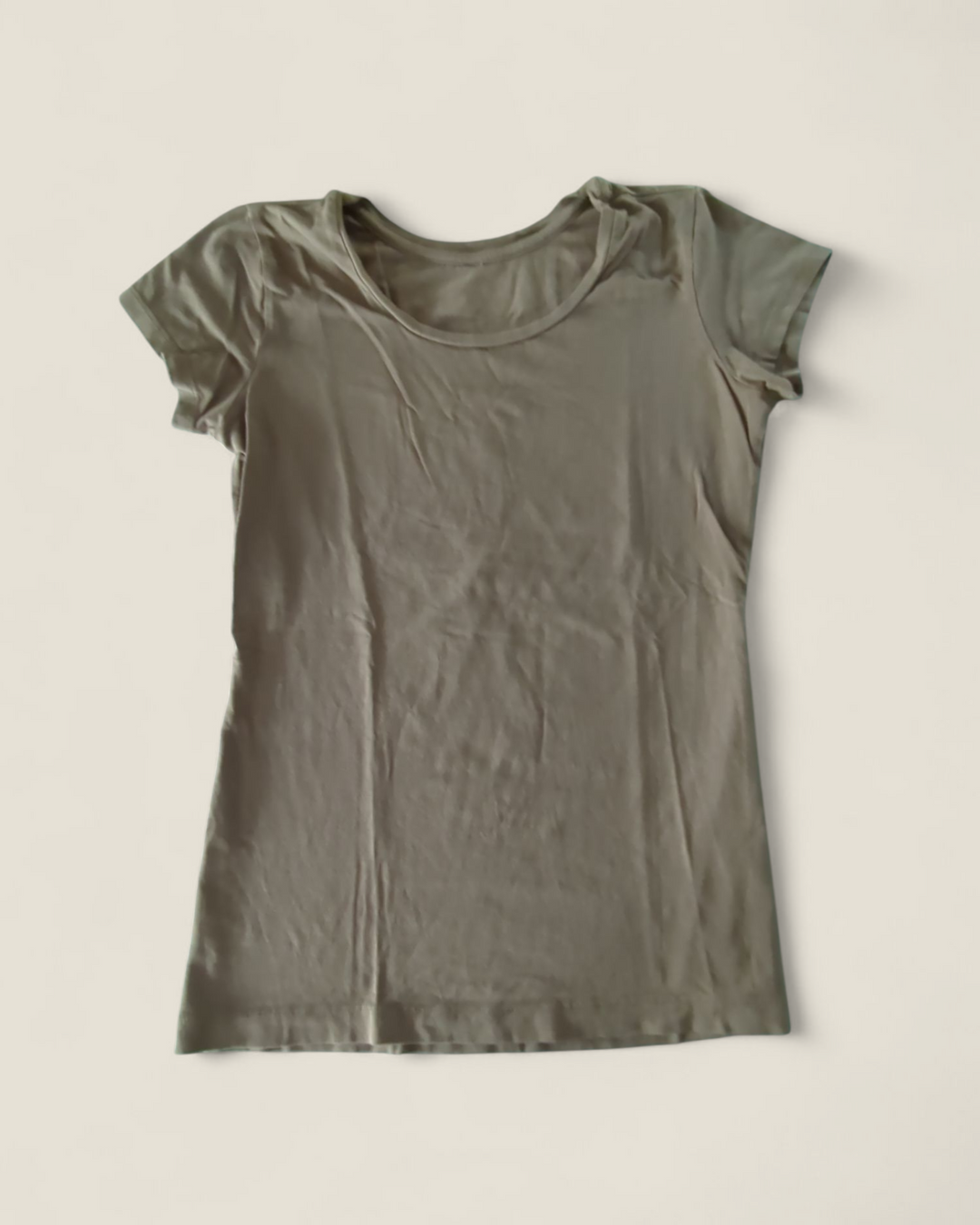 MOUNTAIN EQUIPMENT CO GREEN TSHIRT (ACTIVE BY NATURE GRAPHIC ON BACK) LADIES APPROX SM-MED PRE-LOVED