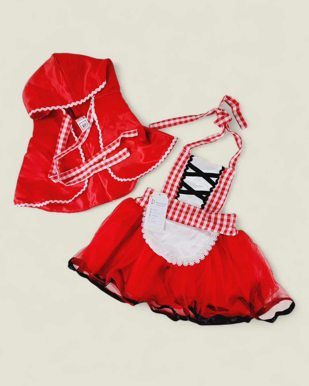 LITTLE RED RIDING HOOD COSTUME GIRLS 6-12M PRE-LOVED (WITH TAGS)