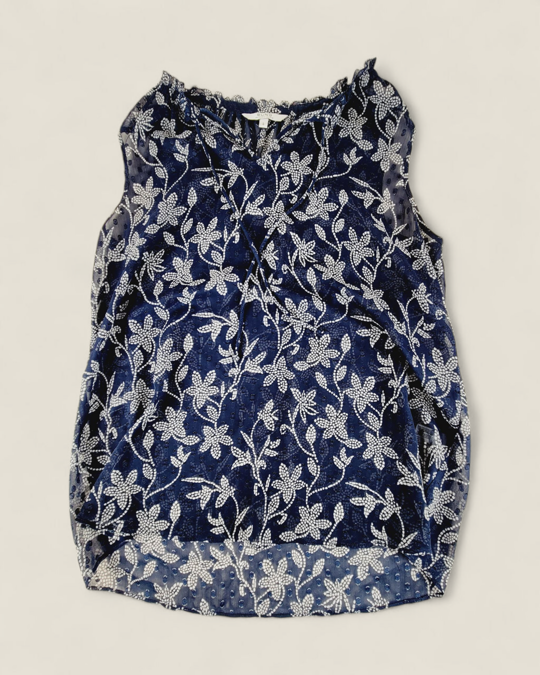 ALFRED SUNG SHEER NAVY TOP LADIES PRE-LOVED