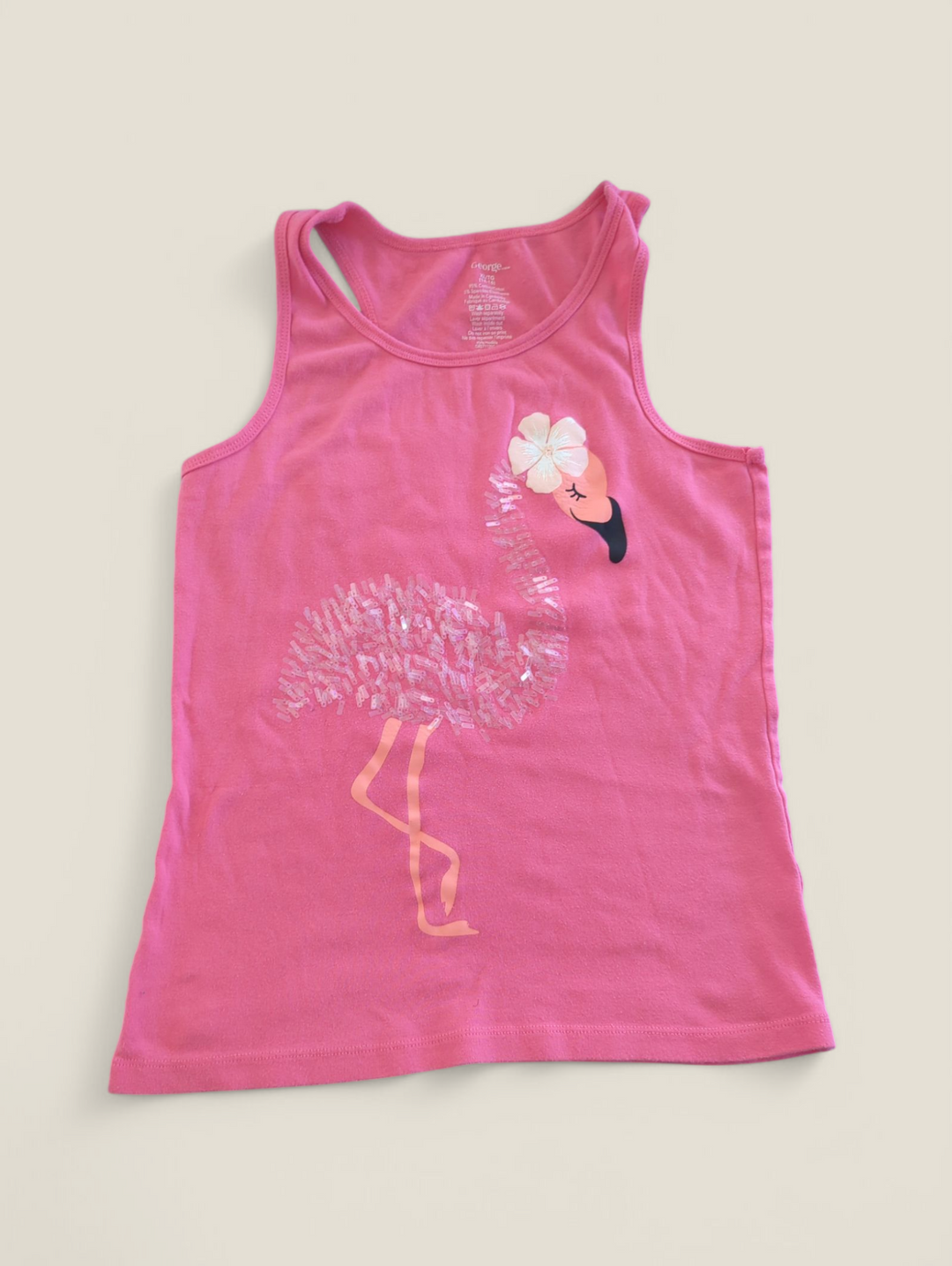 GEORGE PINK FLAMINGO TANK 14/16Y PRE-LOVED