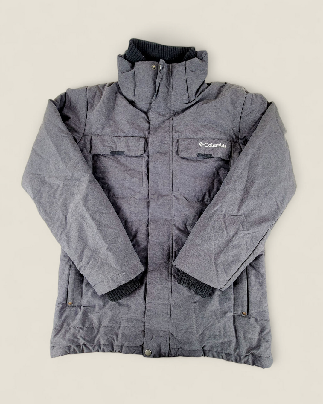 COLUMBIA CHARCOAL WINTER COAT MENS SMALL PRE-LOVED