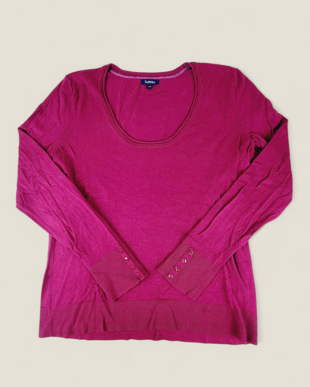 REITMANS FUCHSIA SWEATER LADIES LARGE PRE-LOVED