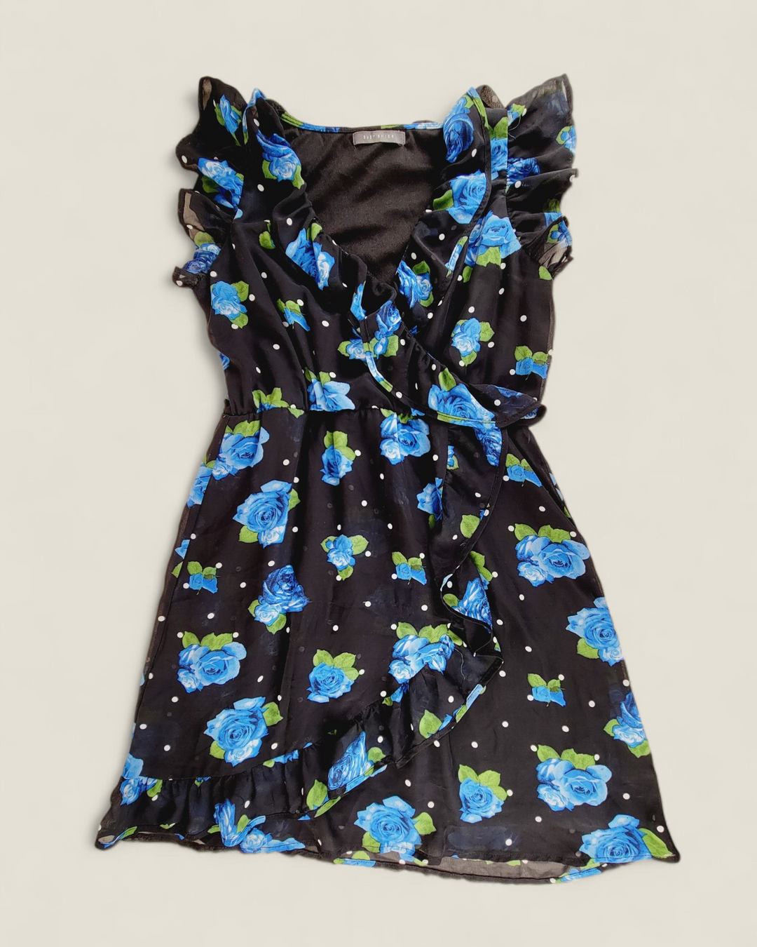 SUZY SHEIR BLACK FLORAL DRESS LADIES MEDUIM PRE-LOVED