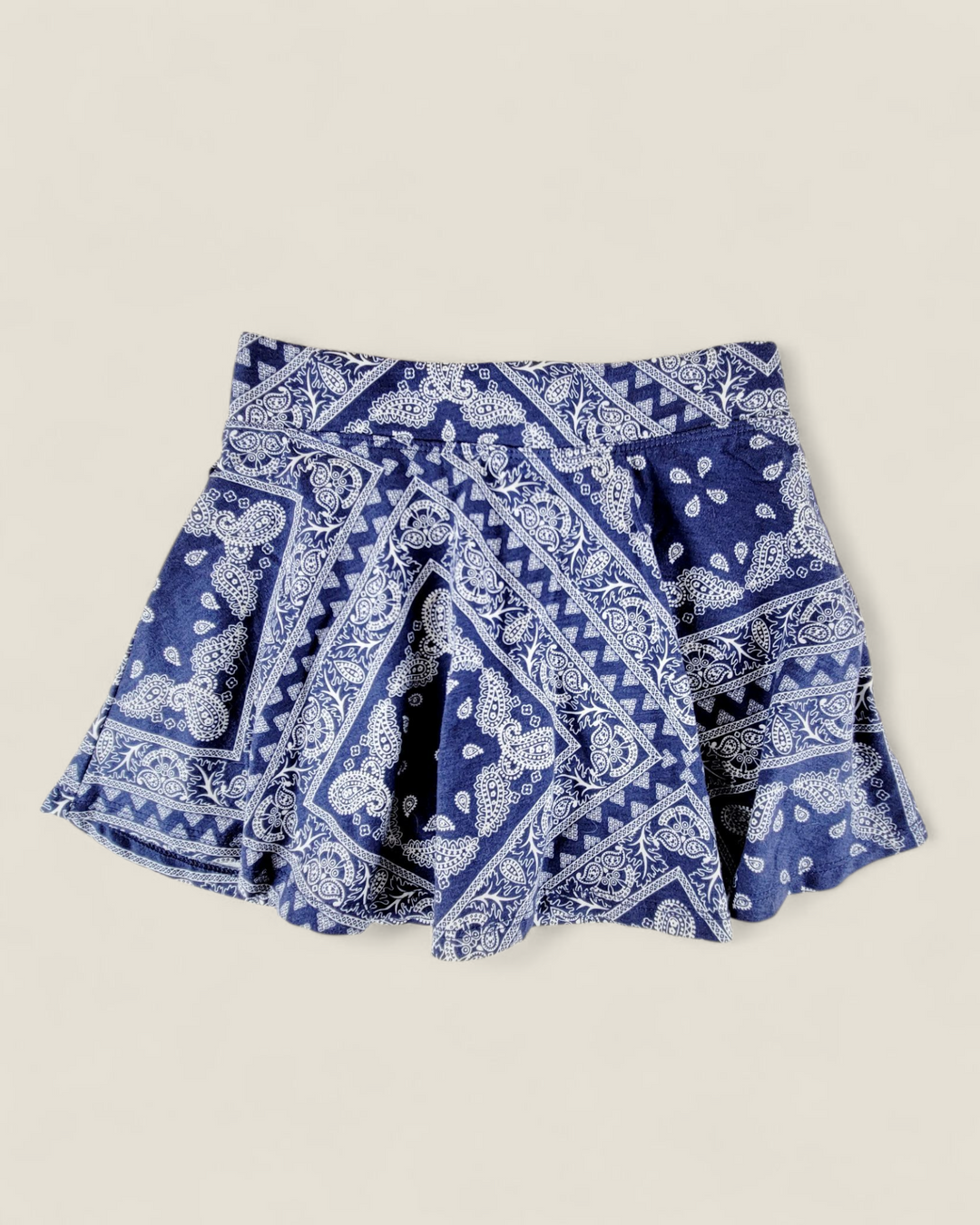 CHILDRENS PLACE NAVY PAISLEY SKIRT 7-8Y PRE-LOVED
