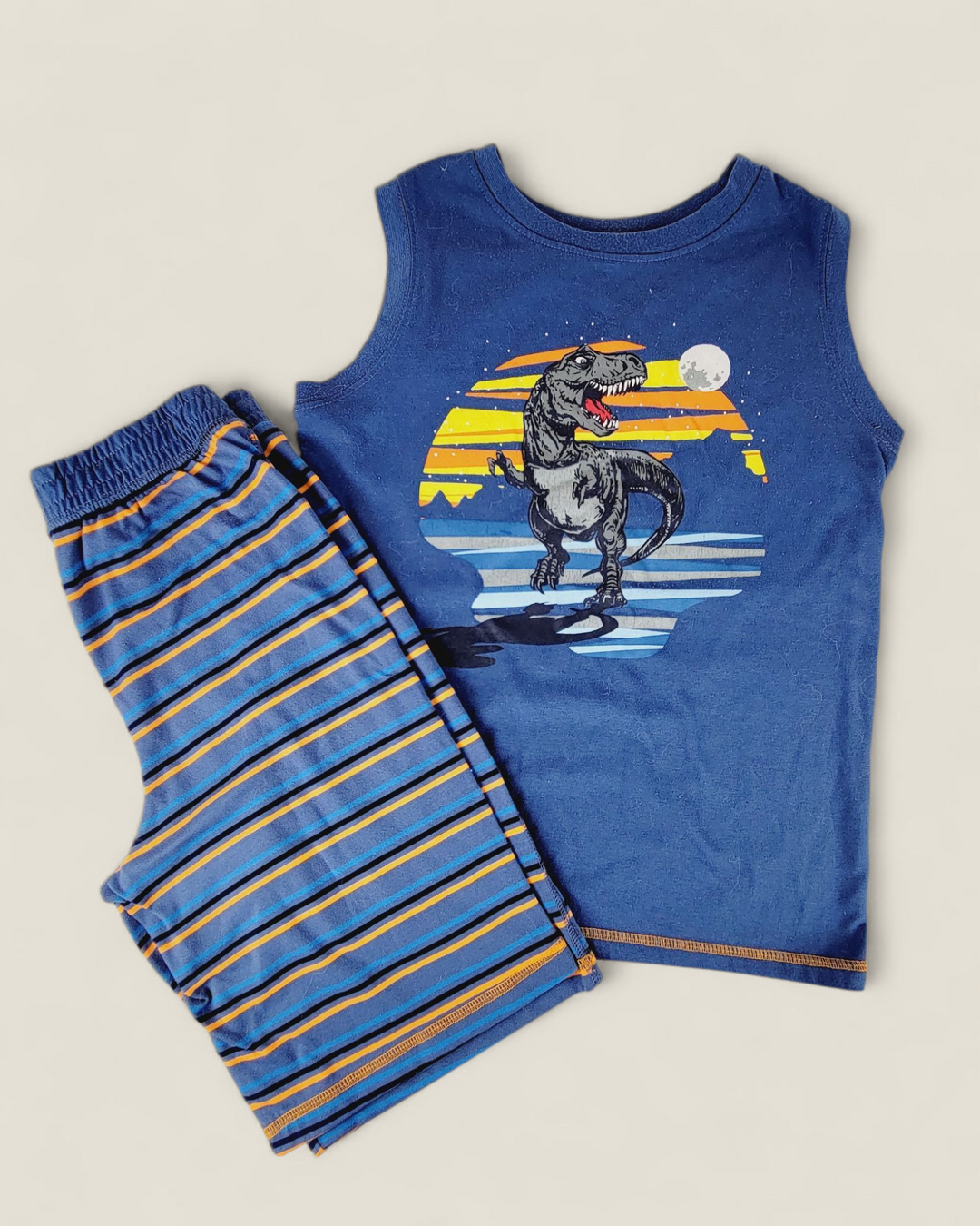 GEORGE DINOSAUR PYJAMA SET BOYS 10-12Y PRE-LOVED