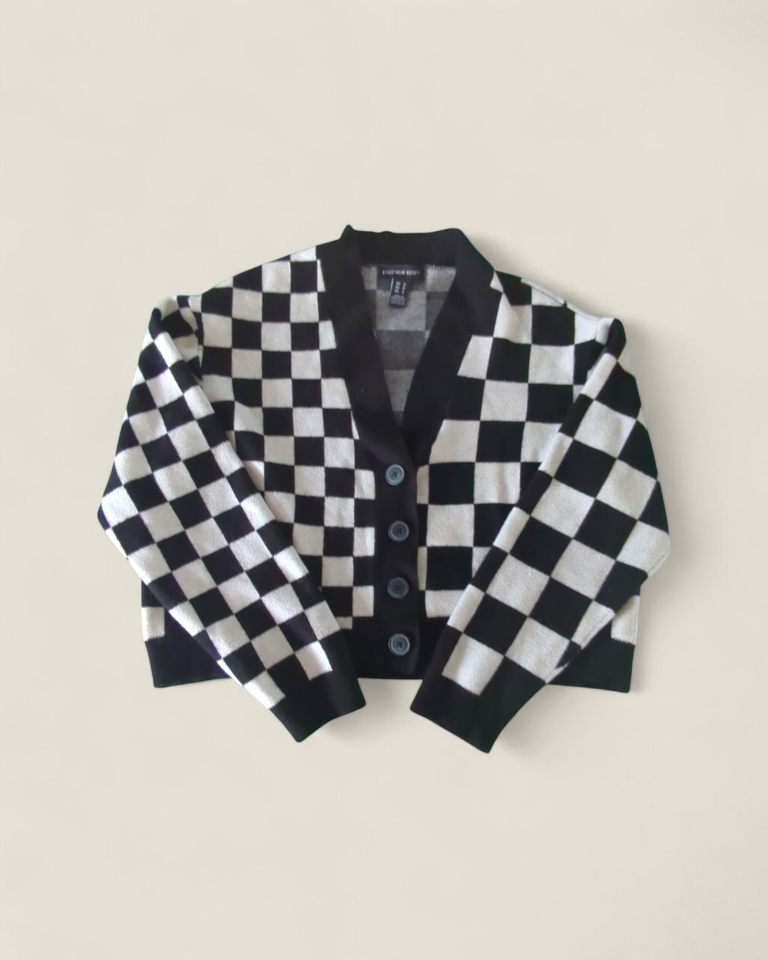 STREETWEAR SOCIETY CHECKERED CARDIGAN LADIES SMALL PRE-LOVED