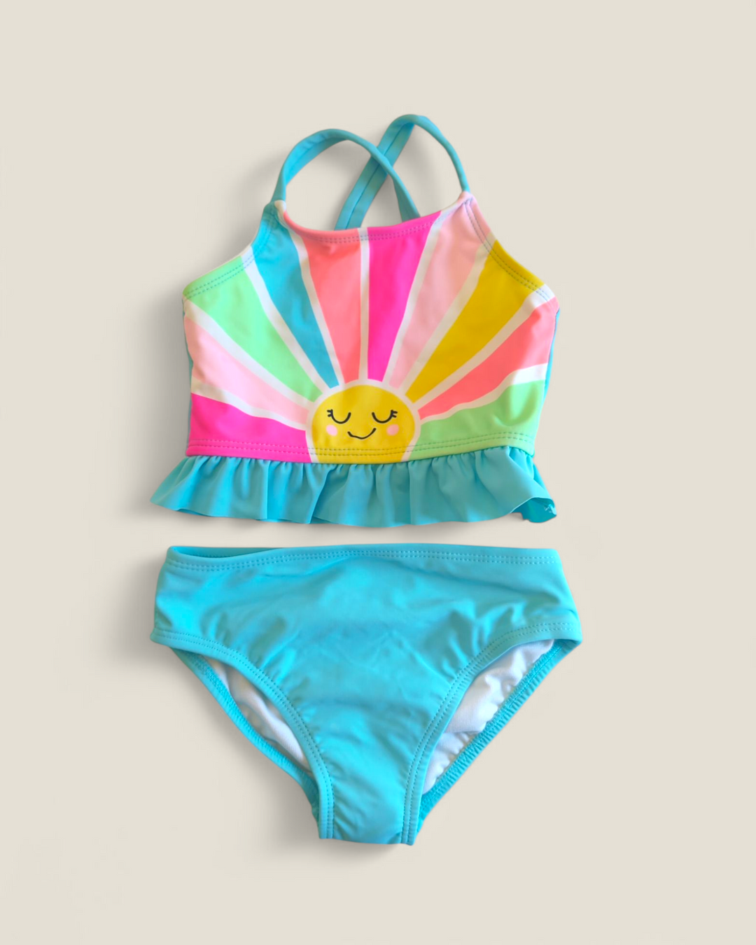 GEORGE RAINBOW SUNSHINE 2 PIECE SWIMSUIT 12-18M PRE-LOVED