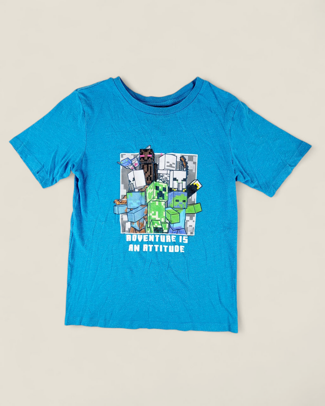 MOJANG BLUE MINECRAFT TEE BOYS 10-12Y PRE-LOVED