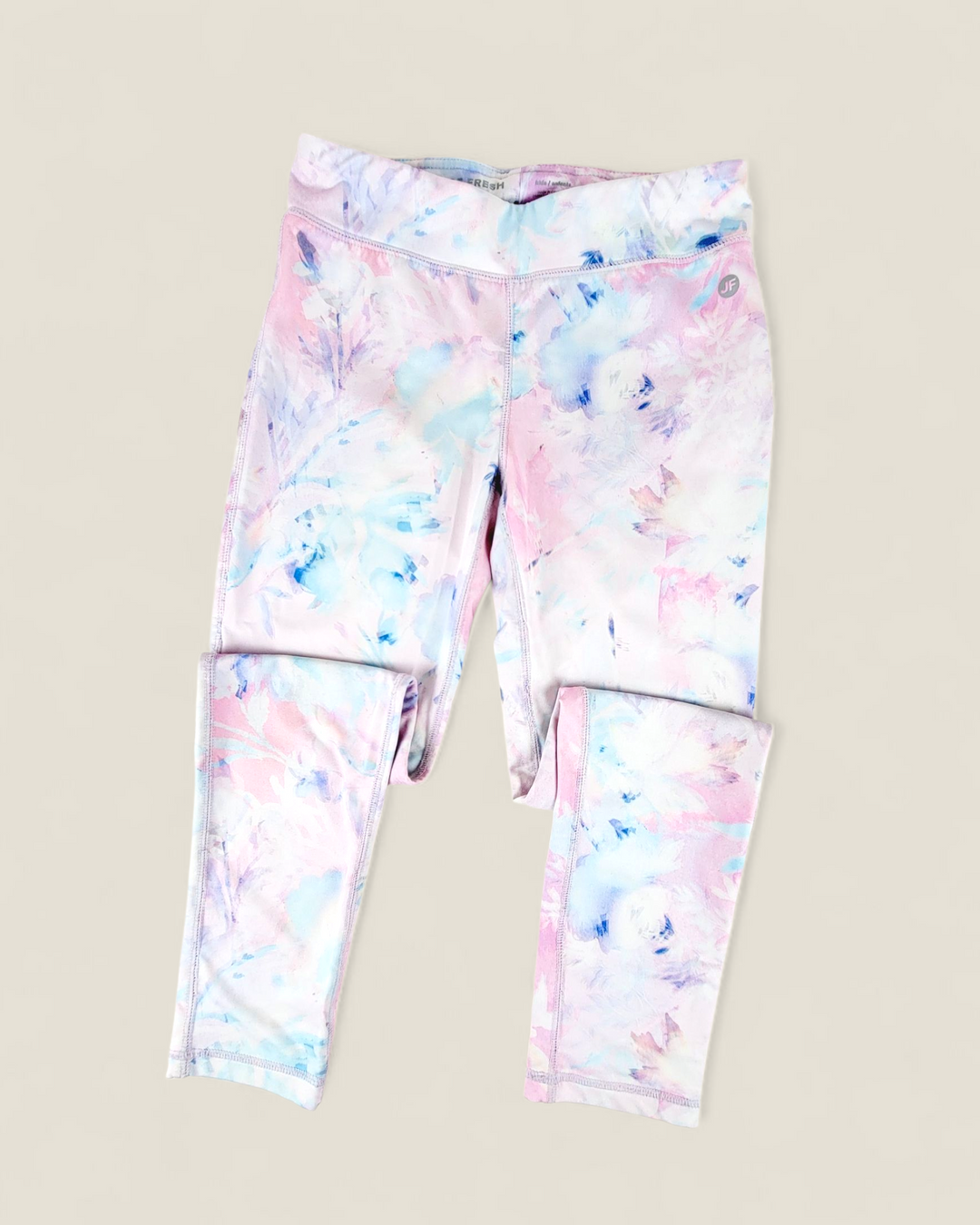 JOE FRESH ACTIVE PASTEL FLORAL LEGGINGS GIRLS 7-8Y PRE-LOVED