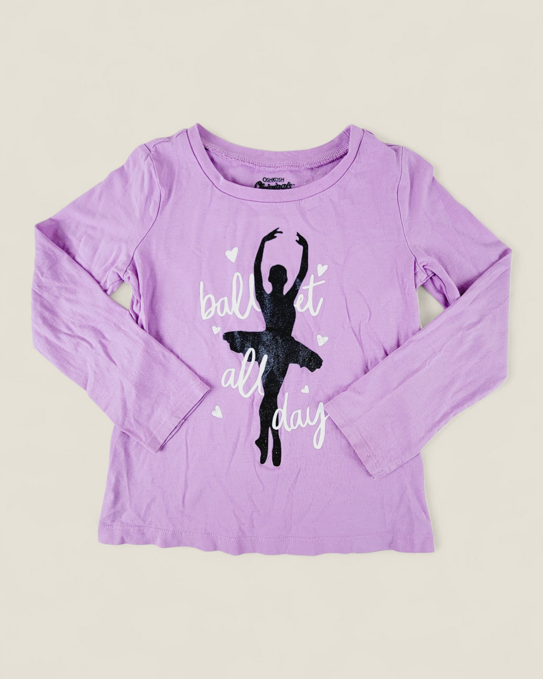 OSHKOSH PURPLE BALLET LONG SLEEVE TOP GIRLS 5Y PRE-LOVED