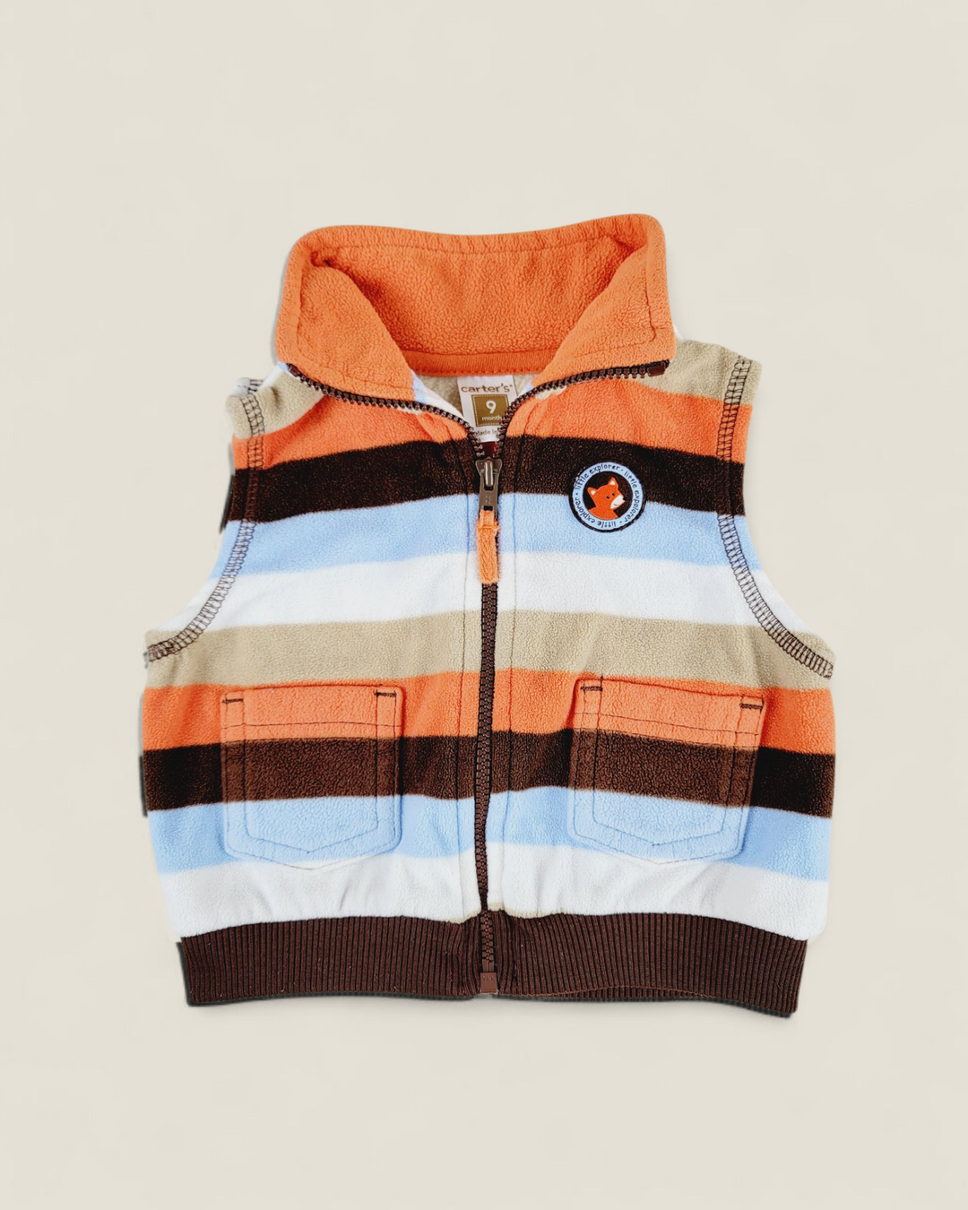 CARTERS FLEECE LITTLE EXPLORER VEST 9M PRE-LOVED