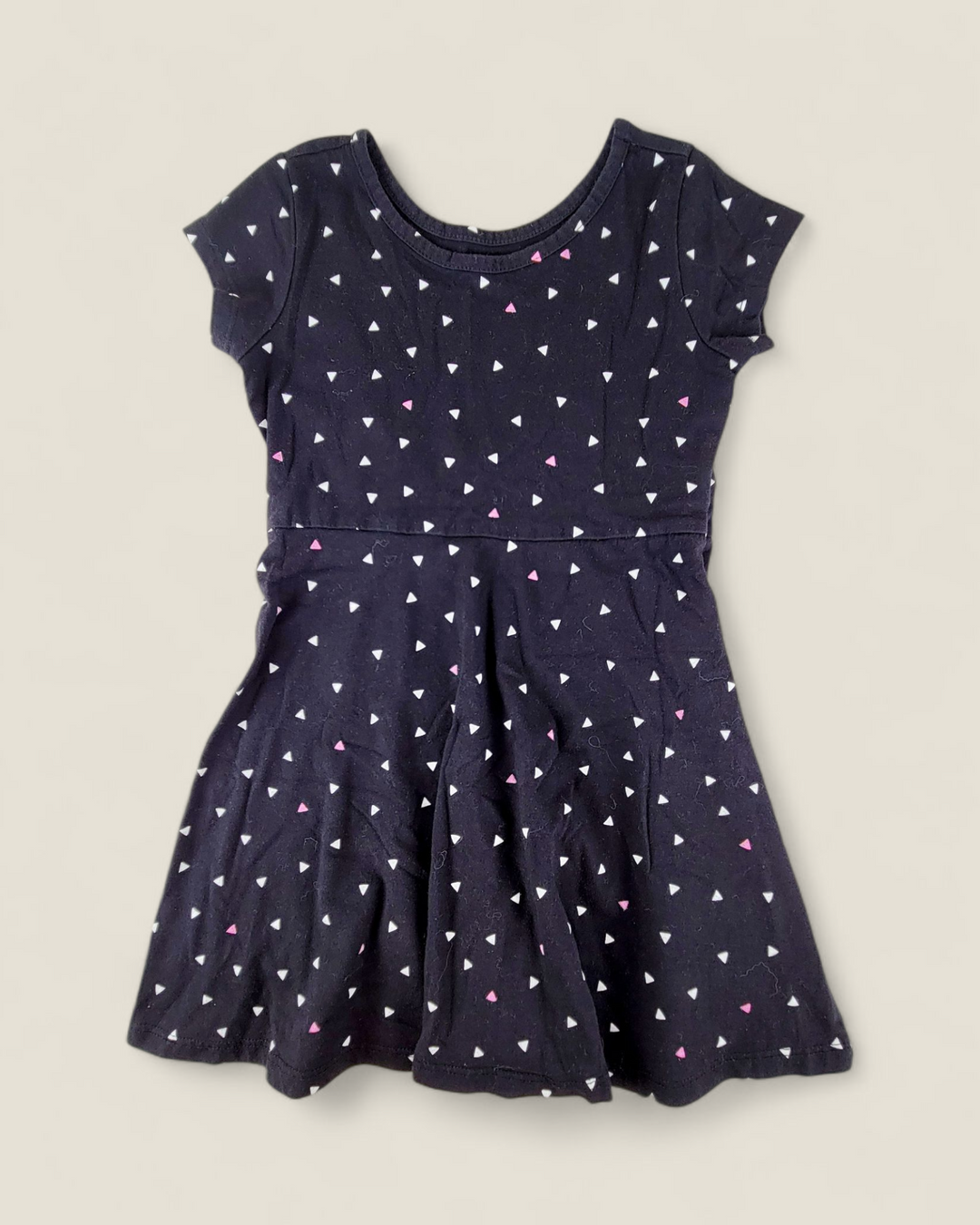 GEORGE BLACK PATTERNED DRESS GIRLS 6Y PRE-LOVED