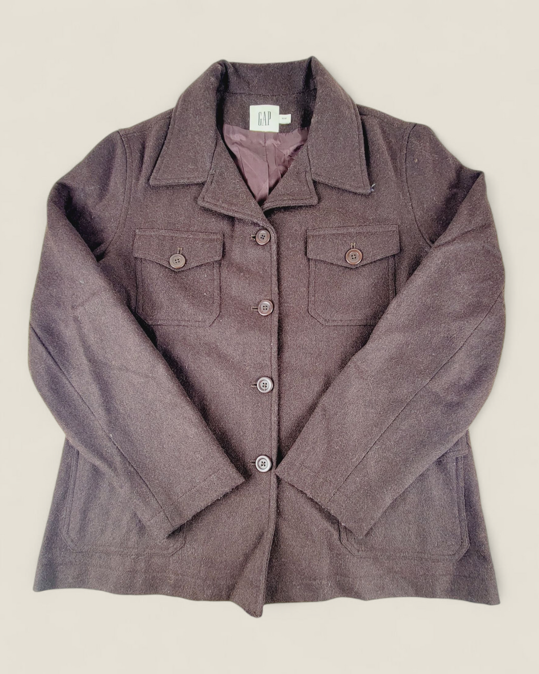 GAP BROWN COAT LADIES MEDIUM PRE-LOVED