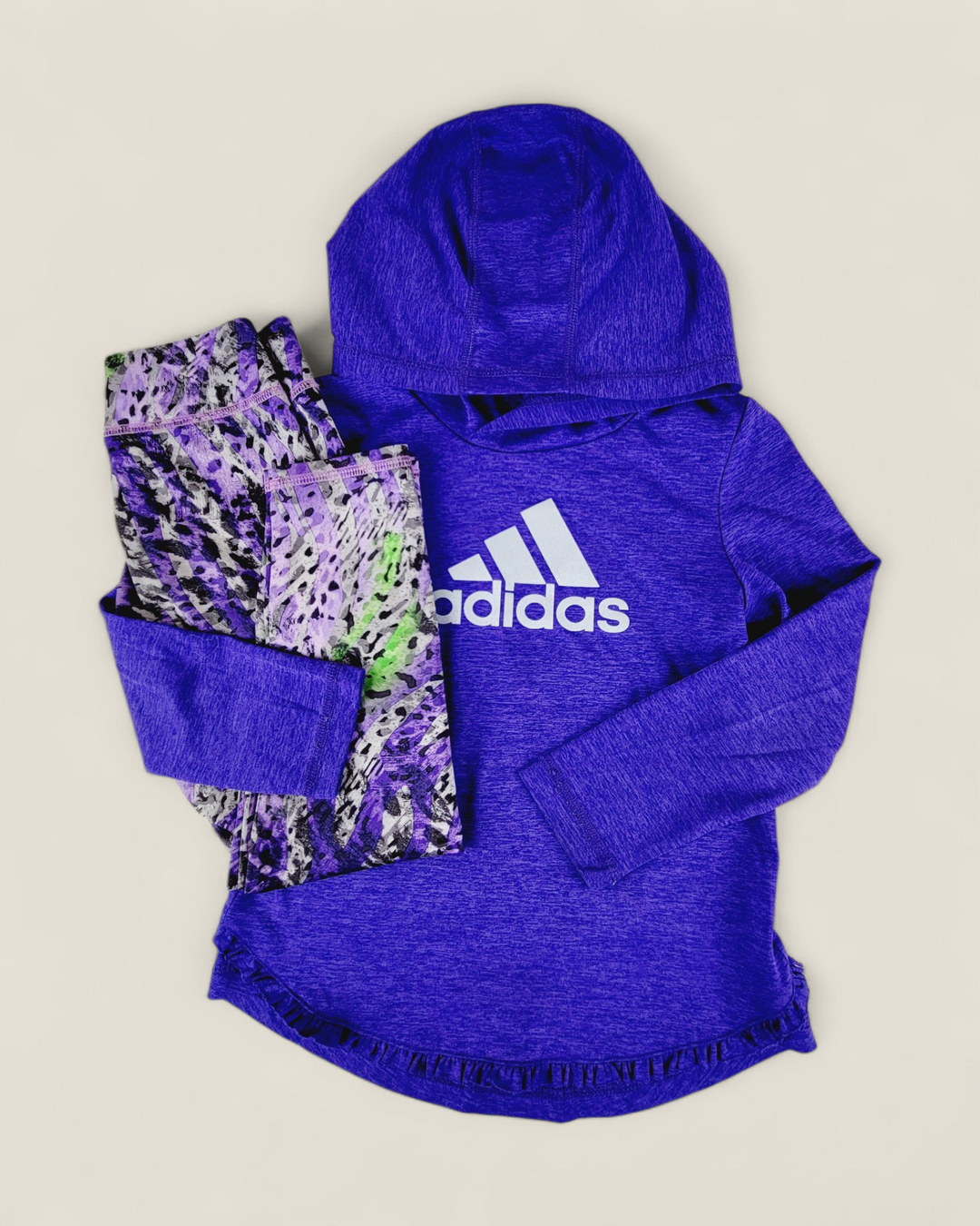 ADIDAS PURPLE ACTIVE OUTFIT GIRLS 5Y PRE-LOVED